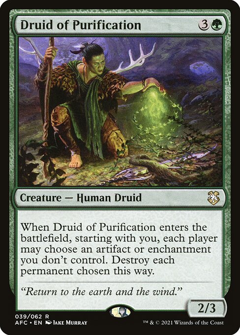Forgotten Realms Commander - 39 - Druid of Purification - Rare - G - Non-foil