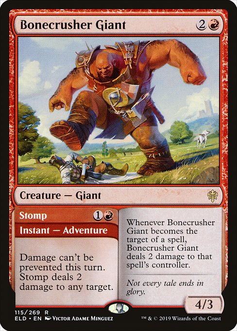 Throne of Eldraine - 115 - Bonecrusher Giant // Stomp - Rare - R - Non-foil