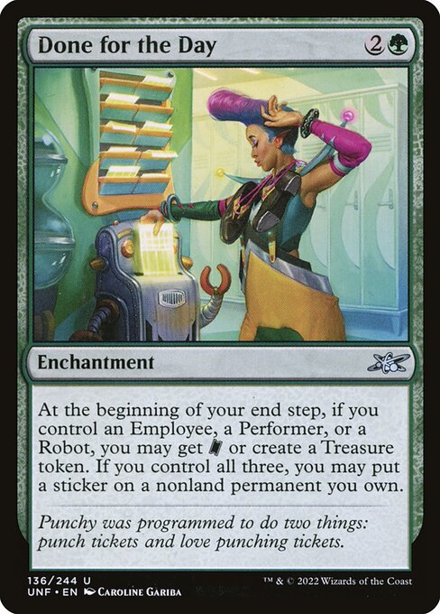 Unfinity - 136 - Done for the Day - Uncommon - G - Foil