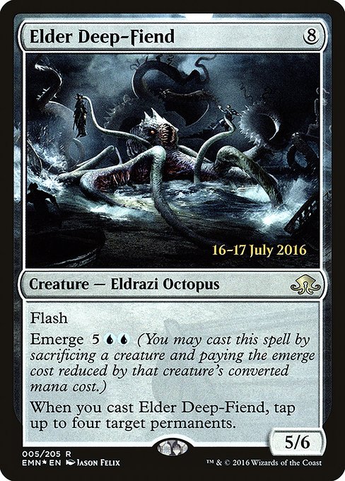 Eldritch Moon Promos - 5s - Elder Deep-Fiend - Rare - C - Foil - Datestamped Promo
