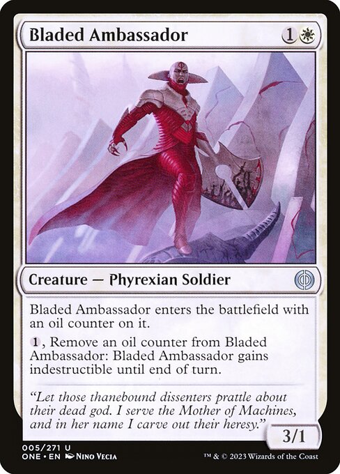 Phyrexia: All Will Be One - 5 - Bladed Ambassador - Uncommon - W - Foil