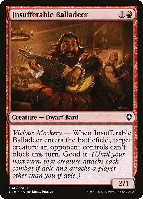 Commander Legends: Battle for Baldur's Gate - 184 - Insufferable Balladeer - Common - R - Non-foil
