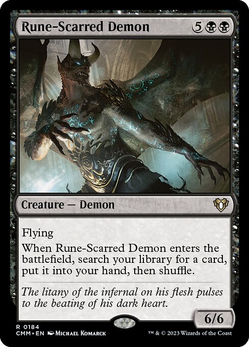 Commander Masters - 184 - Rune-Scarred Demon - Rare - B - Foil