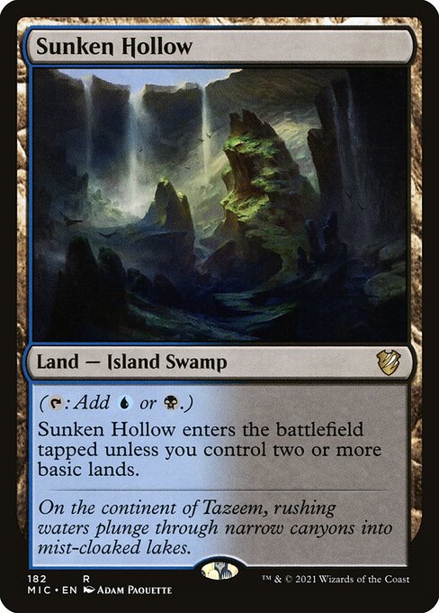 Midnight Hunt Commander - 182 - Sunken Hollow - Rare - C - Non-foil