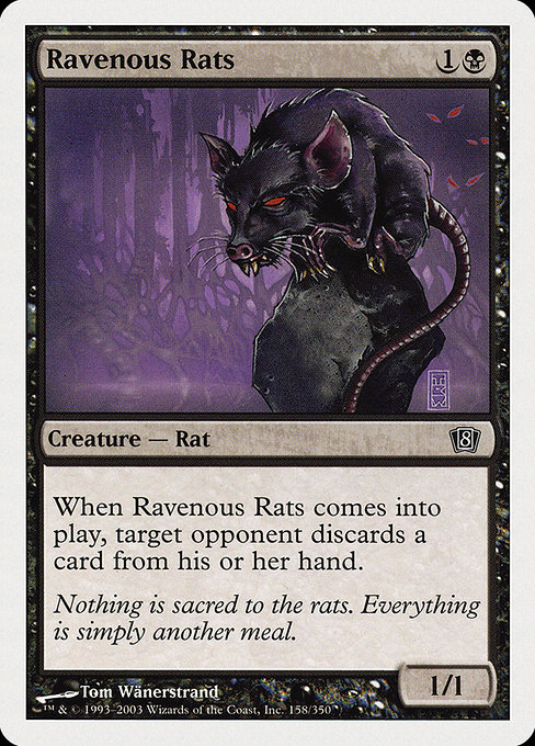 Eighth Edition - 158 - Ravenous Rats - Common - B - Non-foil