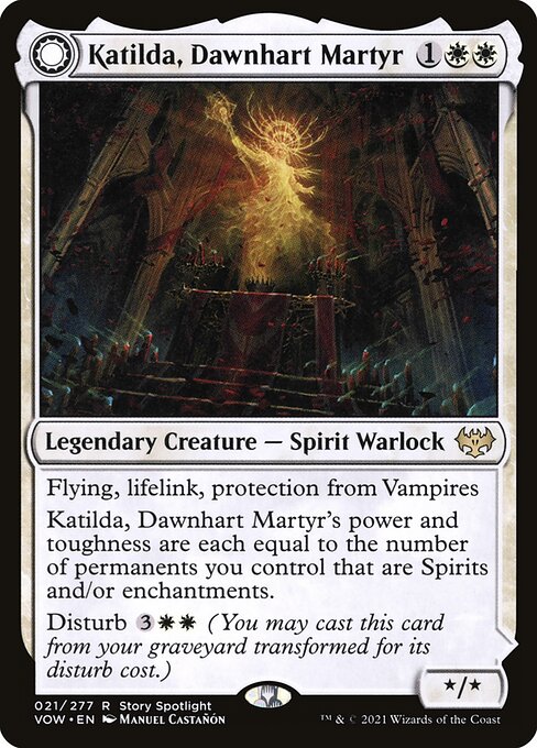 Innistrad: Crimson Vow - 21 - Katilda, Dawnhart Martyr // Katilda's Rising Dawn - Rare - C - Foil