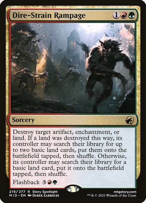 Innistrad: Midnight Hunt - 219 - Dire-Strain Rampage - Rare - RG - Foil