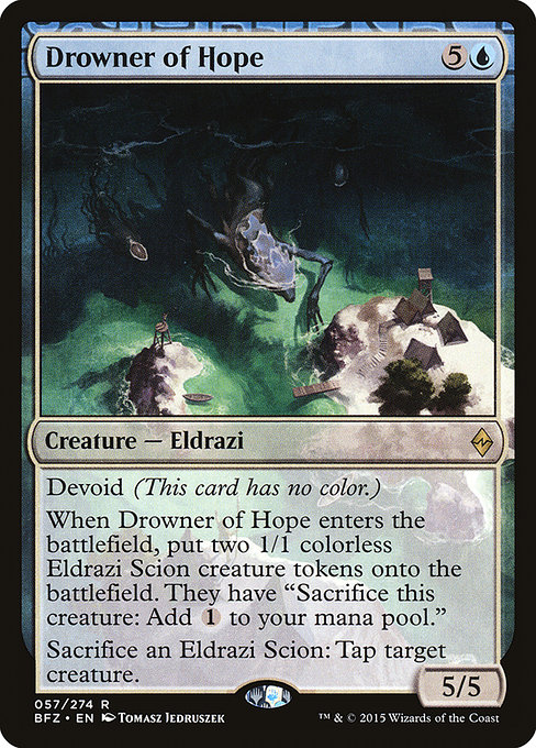 Battle for Zendikar - 57 - Drowner of Hope - Rare - C - Foil