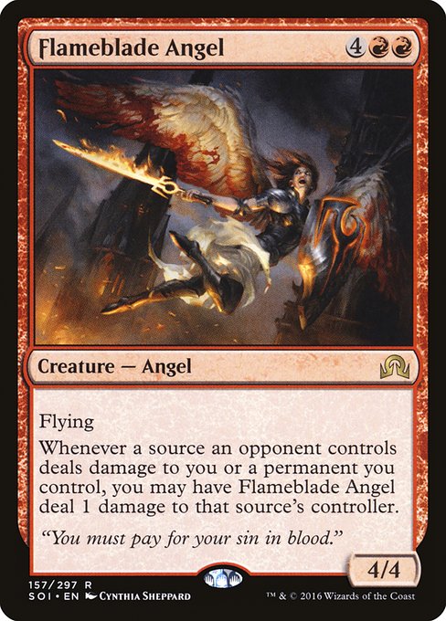 Shadows over Innistrad - 157 - Flameblade Angel - Rare - R - Non-foil