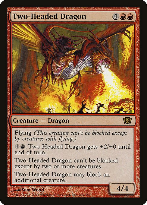 Eighth Edition - 229★ - Two-Headed Dragon - Rare - R - Foil