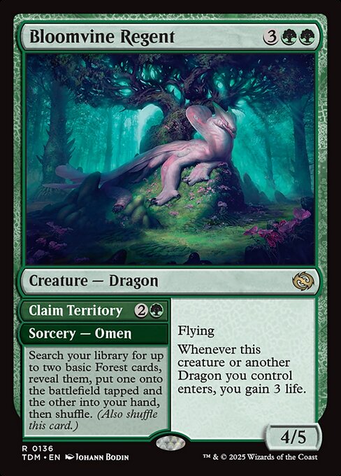 Tarkir: Dragonstorm - 136 - Bloomvine Regent // Claim Territory - Rare - G - Non-foil