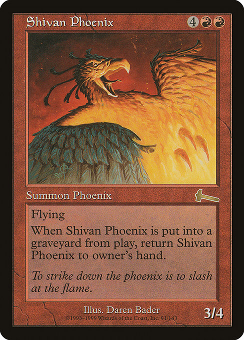 Urza's Legacy - 91 - Shivan Phoenix - Rare - R - Non-foil
