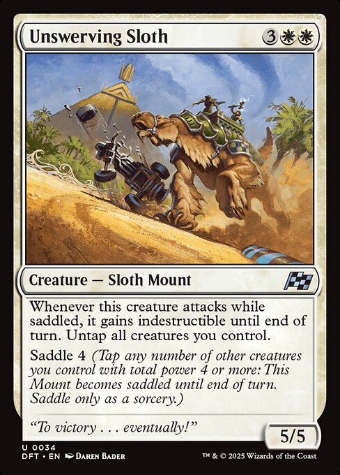 Aetherdrift - 34 - Unswerving Sloth - Uncommon - W - Non-foil