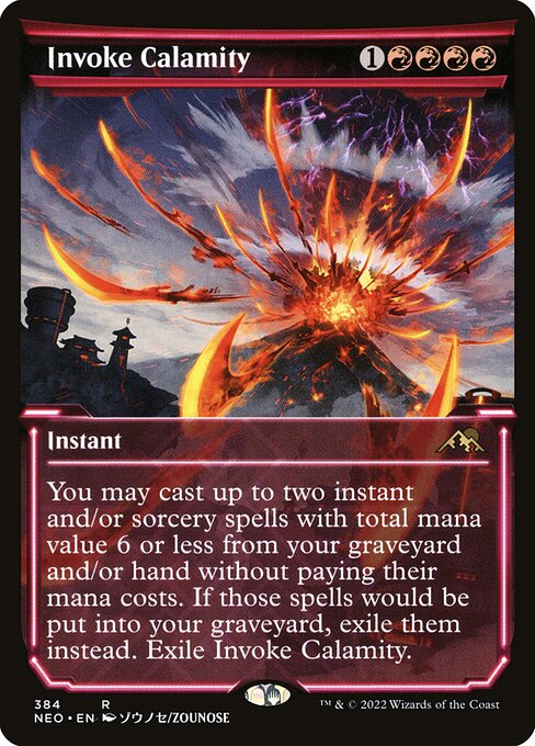 Kamigawa: Neon Dynasty - 384 - Invoke Calamity - Rare - R - Foil