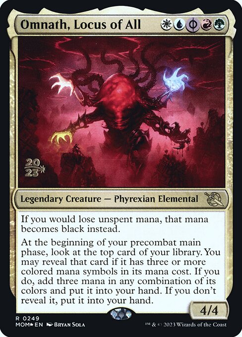 March of the Machine Promos - 249s - Omnath, Locus of All - Rare - Multi - Foil - Datestamped Promo