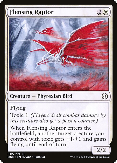 Phyrexia: All Will Be One - 12 - Flensing Raptor - Common - W - Foil