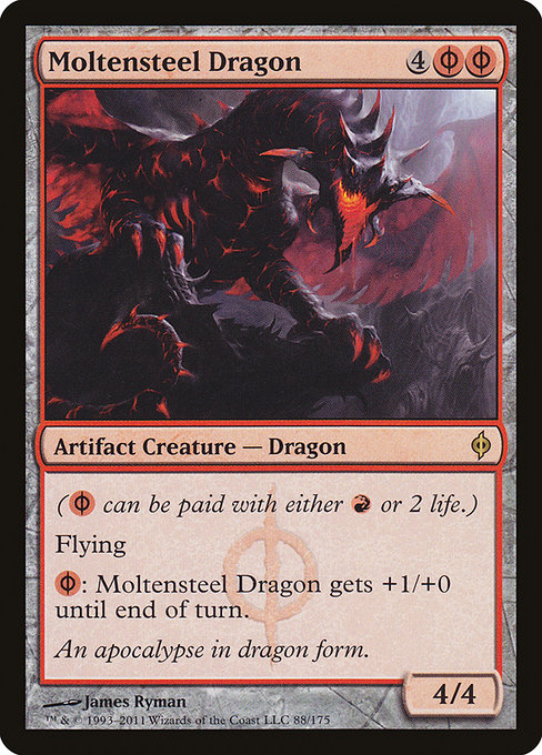 New Phyrexia - 88 - Moltensteel Dragon - Rare - R - Non-foil