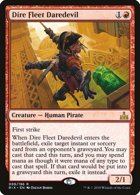 Rivals of Ixalan - 99 - Dire Fleet Daredevil - Rare - R - Foil