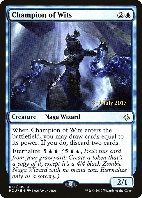 Hour of Devastation Promos - 31s - Champion of Wits - Rare - U - Foil - Datestamped Promo