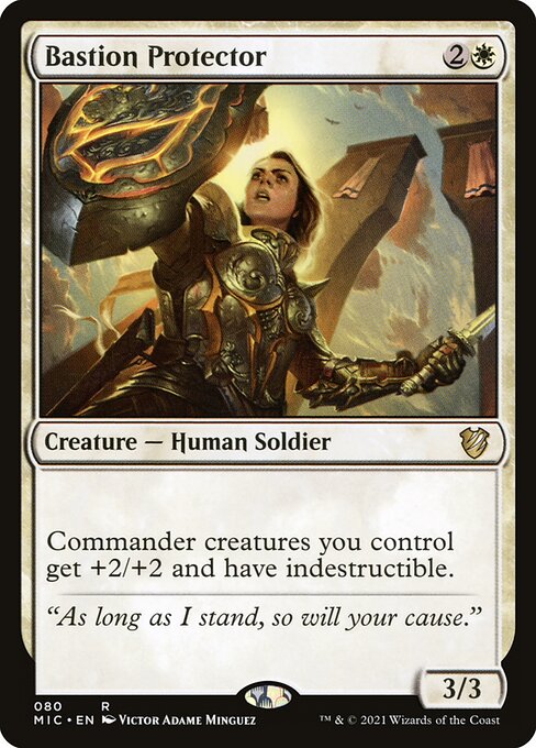 Midnight Hunt Commander - 80 - Bastion Protector - Rare - W - Non-foil
