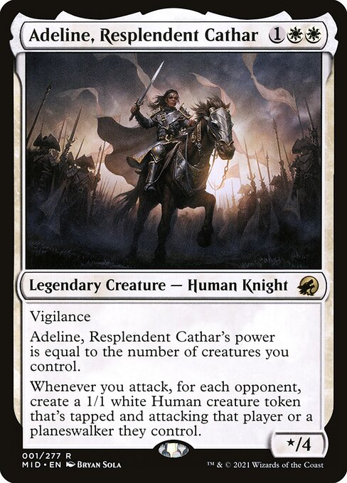 Innistrad: Midnight Hunt - 1 - Adeline, Resplendent Cathar - Rare - W - Foil