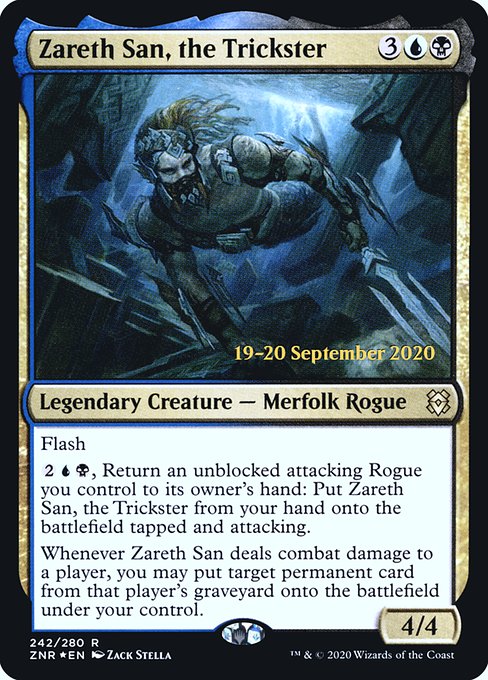 Zendikar Rising Promos - 242s - Zareth San, the Trickster - Rare - UB - Foil - Datestamped Promo