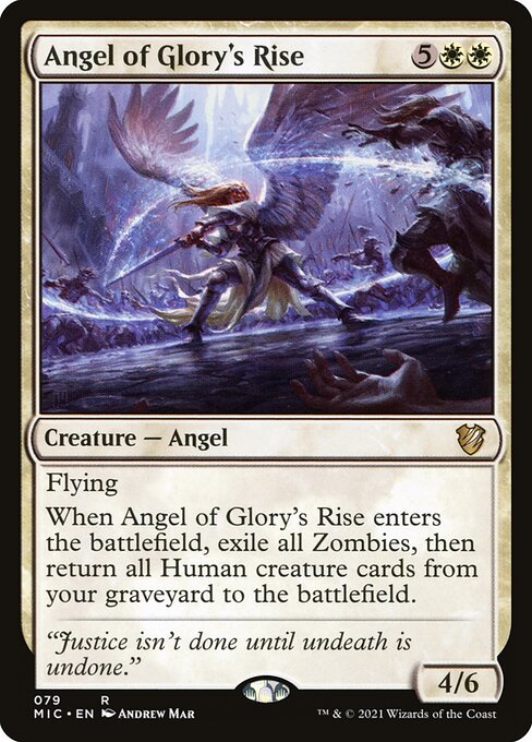 Midnight Hunt Commander - 79 - Angel of Glory's Rise - Rare - W - Non-foil
