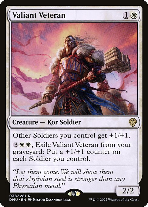 Dominaria United - 38 - Valiant Veteran - Rare - W - Non-foil