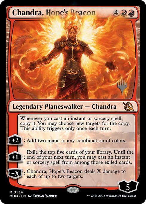 March of the Machine Promos - 134p - Chandra, Hope's Beacon - Mythic - R - Non-foil - Promo