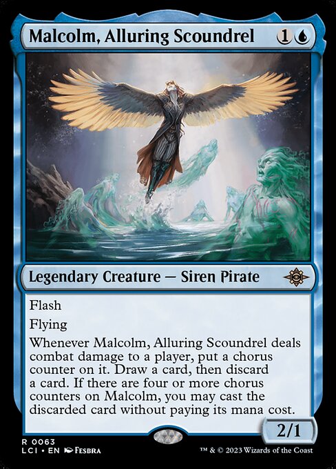 The Lost Caverns of Ixalan - 63 - Malcolm, Alluring Scoundrel - Rare - U - Non-foil