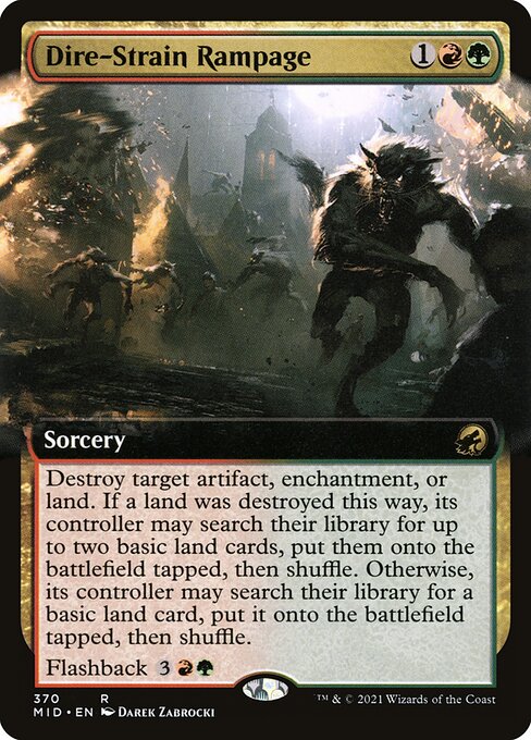 Innistrad: Midnight Hunt - 370 - Dire-Strain Rampage - Rare - RG - Foil