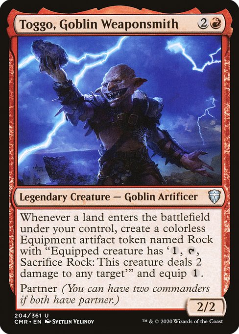 Commander Legends - 204 - Toggo, Goblin Weaponsmith - Uncommon - R - Non-foil