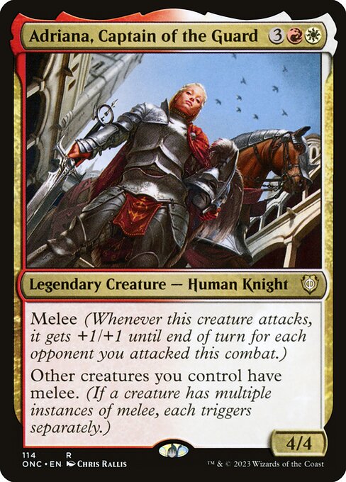 Phyrexia: All Will Be One Commander - 114 - Adriana, Captain of the Guard - Rare - WR - Non-foil