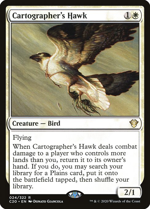 Commander 2020 - 24 - Cartographer's Hawk - Rare - W - Non-foil