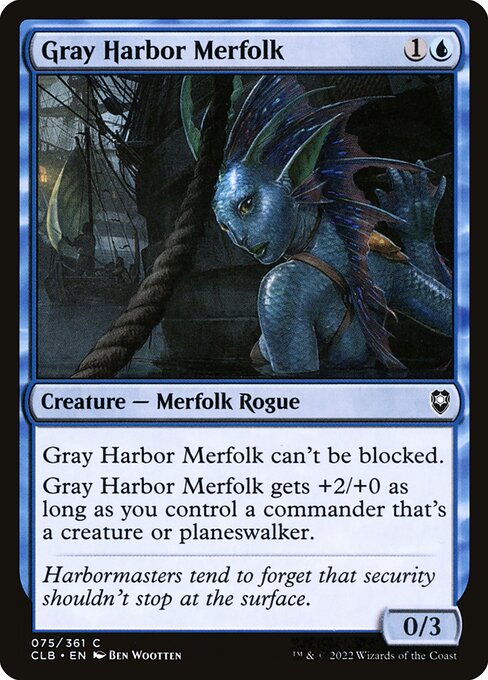 Commander Legends: Battle for Baldur's Gate - 75 - Gray Harbor Merfolk - Common - U - Foil