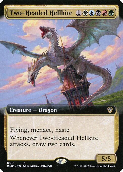 Dominaria United Commander - 90 - Two-Headed Hellkite - Rare - Multi - Non-foil