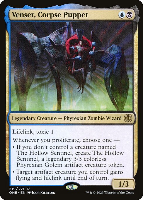 Phyrexia: All Will Be One - 219 - Venser, Corpse Puppet - Rare - UB - Non-foil