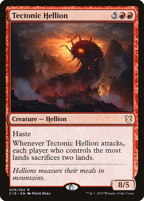 Commander 2019 - 29 - Tectonic Hellion - Rare - R - Non-foil