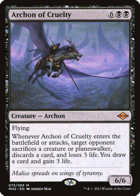 Modern Horizons 2 - 75 - Archon of Cruelty - Mythic - B - Non-foil
