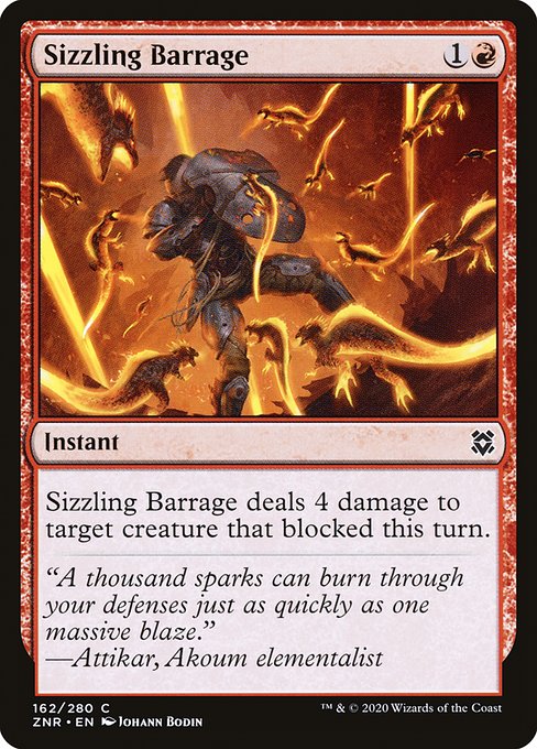 Zendikar Rising - 162 - Sizzling Barrage - Common - R - Non-foil