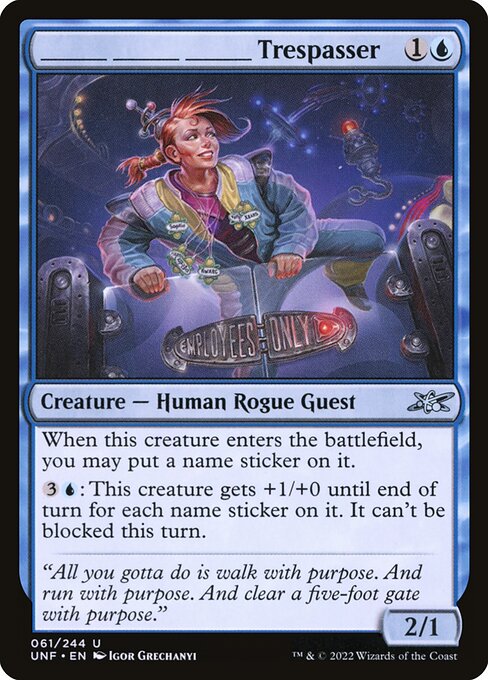 Unfinity - 61 - _____ _____ _____ Trespasser - Uncommon - U - Foil