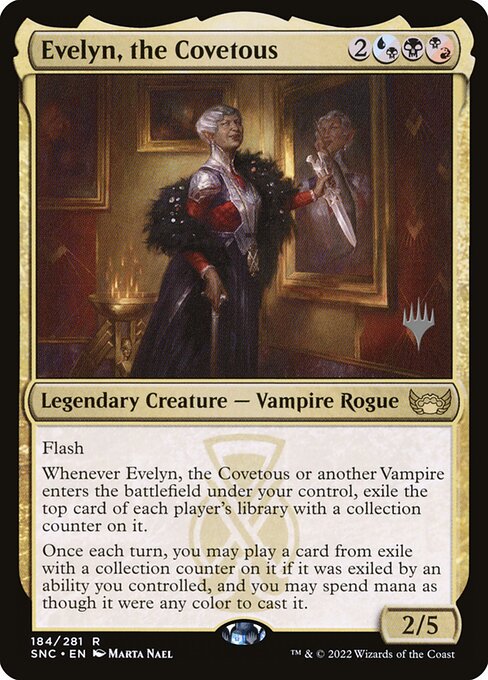Streets of New Capenna Promos - 184p - Evelyn, the Covetous - Rare - Multi - Non-foil - Promo