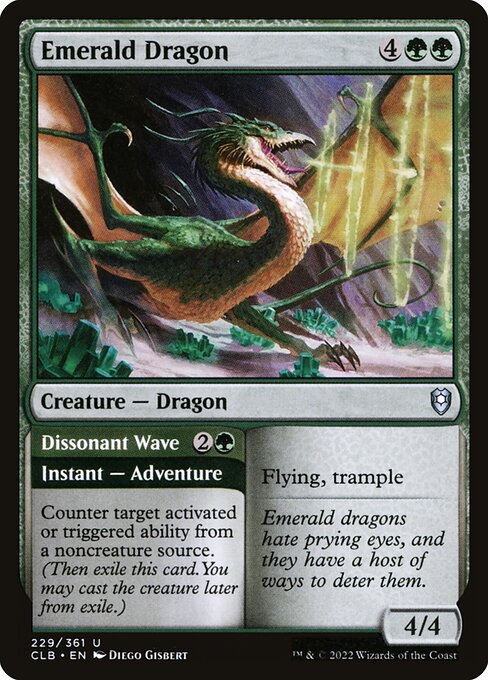 Commander Legends: Battle for Baldur's Gate - 229 - Emerald Dragon // Dissonant Wave - Uncommon - G - Non-foil