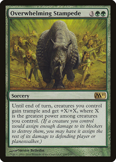 Magic 2011 - 189 - Overwhelming Stampede - Rare - G - Non-foil
