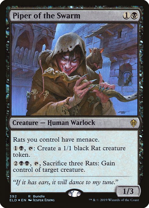 Throne of Eldraine - 392 - Piper of the Swarm - Rare - B - Foil