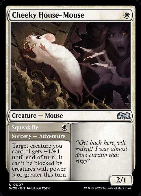 Wilds of Eldraine - 7 - Cheeky House-Mouse // Squeak By - Uncommon - W - Non-foil