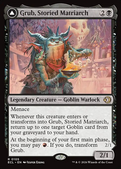 Lorwyn Eclipsed - 105 - Grub, Storied Matriarch // Grub, Notorious Auntie - Rare - C - Non-foil