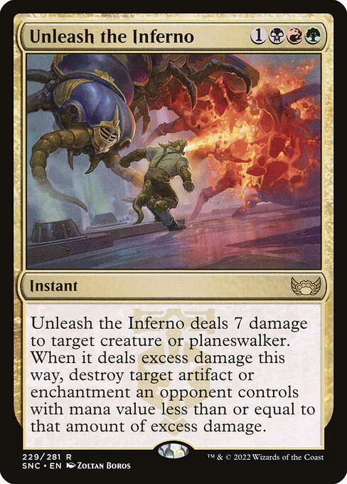 Streets of New Capenna - 229 - Unleash the Inferno - Rare - Multi - Foil
