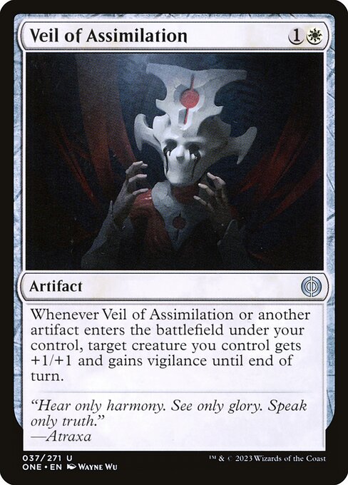 Phyrexia: All Will Be One - 37 - Veil of Assimilation - Uncommon - W - Non-foil