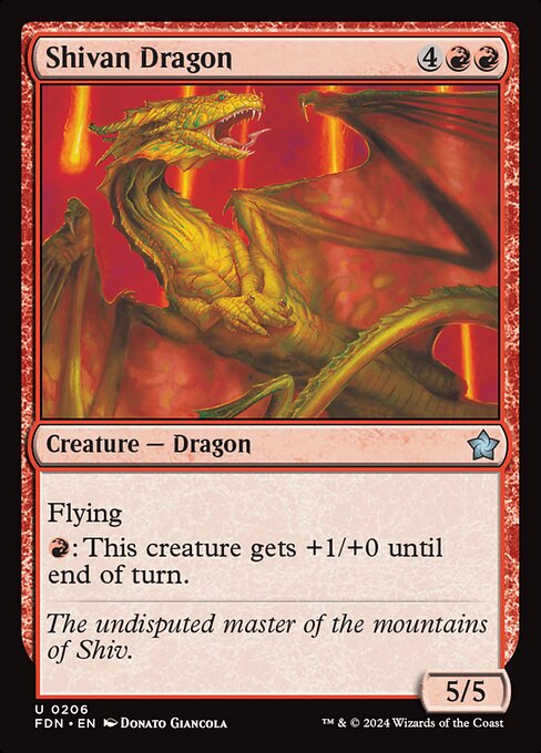 Foundations - 206 - Shivan Dragon - Uncommon - R - Non-foil